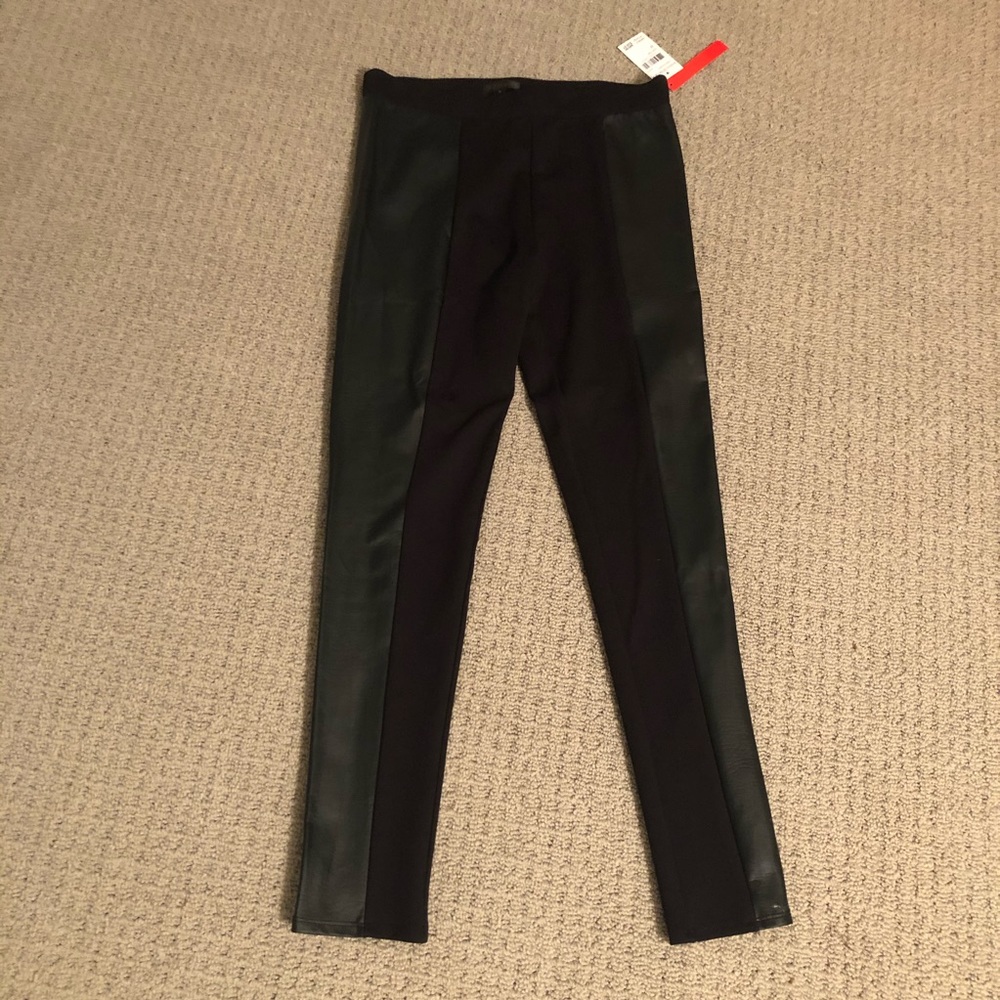 Fire Los Angeles black faux leather moto legging